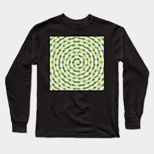 Spirals and cubes in yellow and blue Long Sleeve T-Shirt